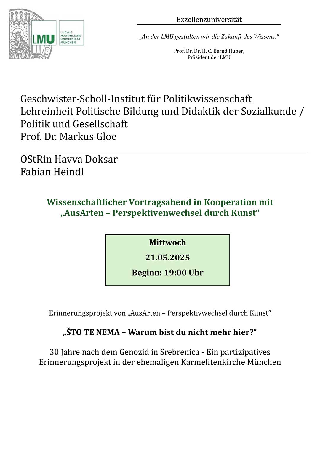 ausarten-LMU-Erinnerungsprojekt
