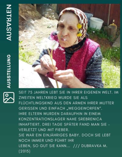ausarten-Ausstellung-EVERYDAYSREBRENICA-Dubravka-in-her-own-world